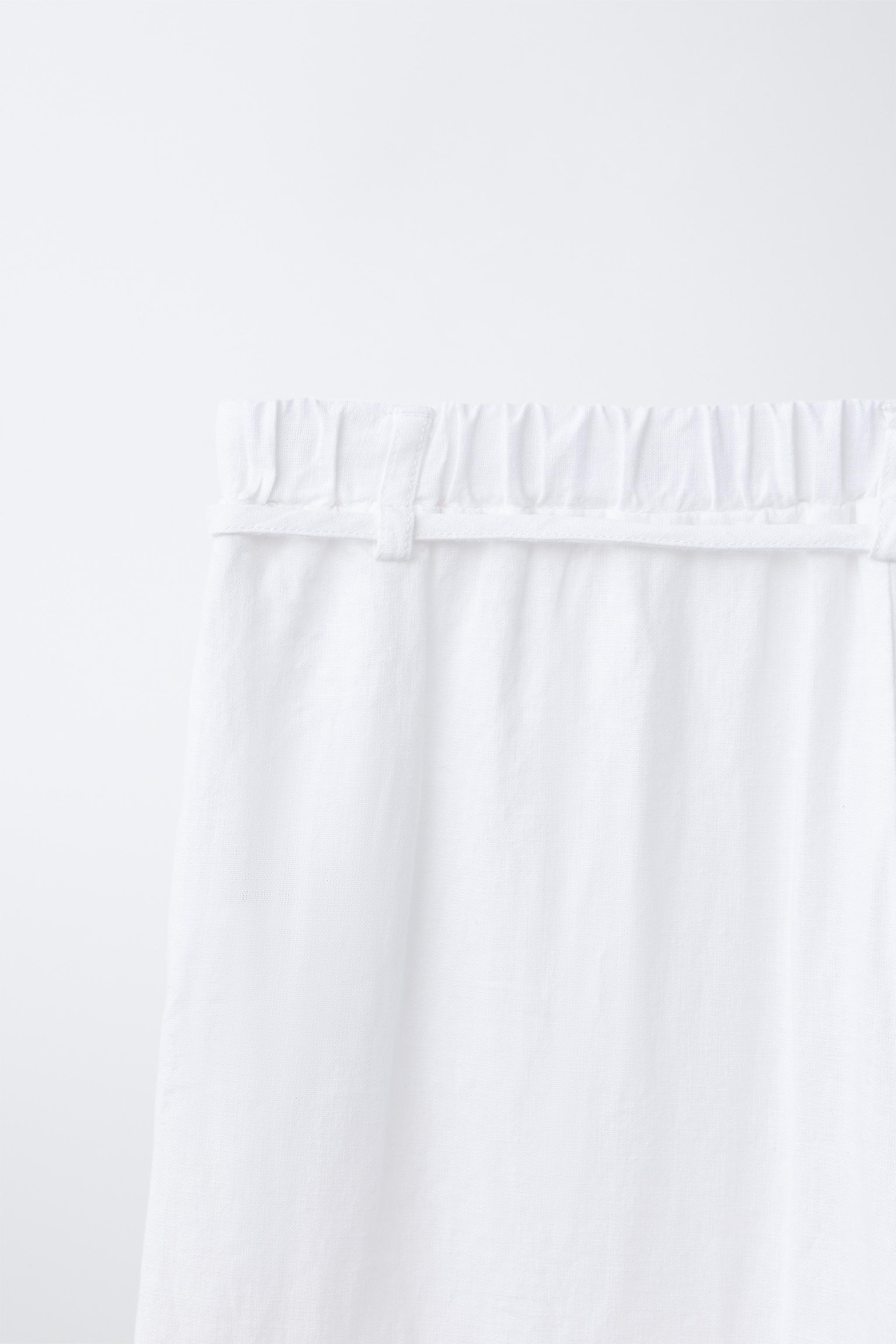 PANTALON WIDE LEG À CORDON AVEC LIN